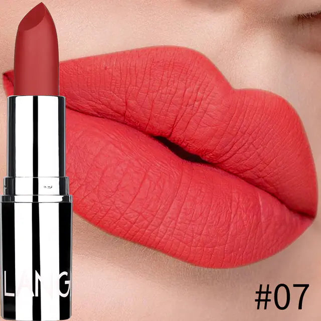 Silver Matte Lipstick - 8 Colors, Non-Stick Cup