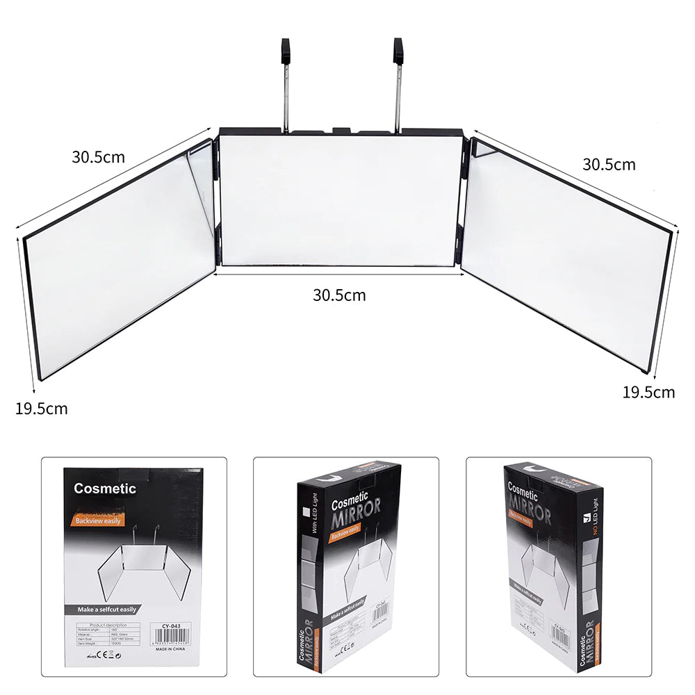 TriLight Folding Vanity Mirror
