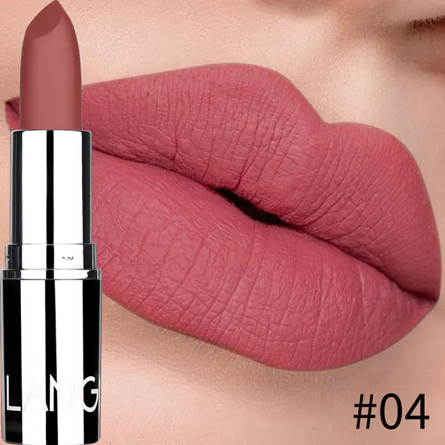 Silver Matte Lipstick - 8 Colors, Non-Stick Cup