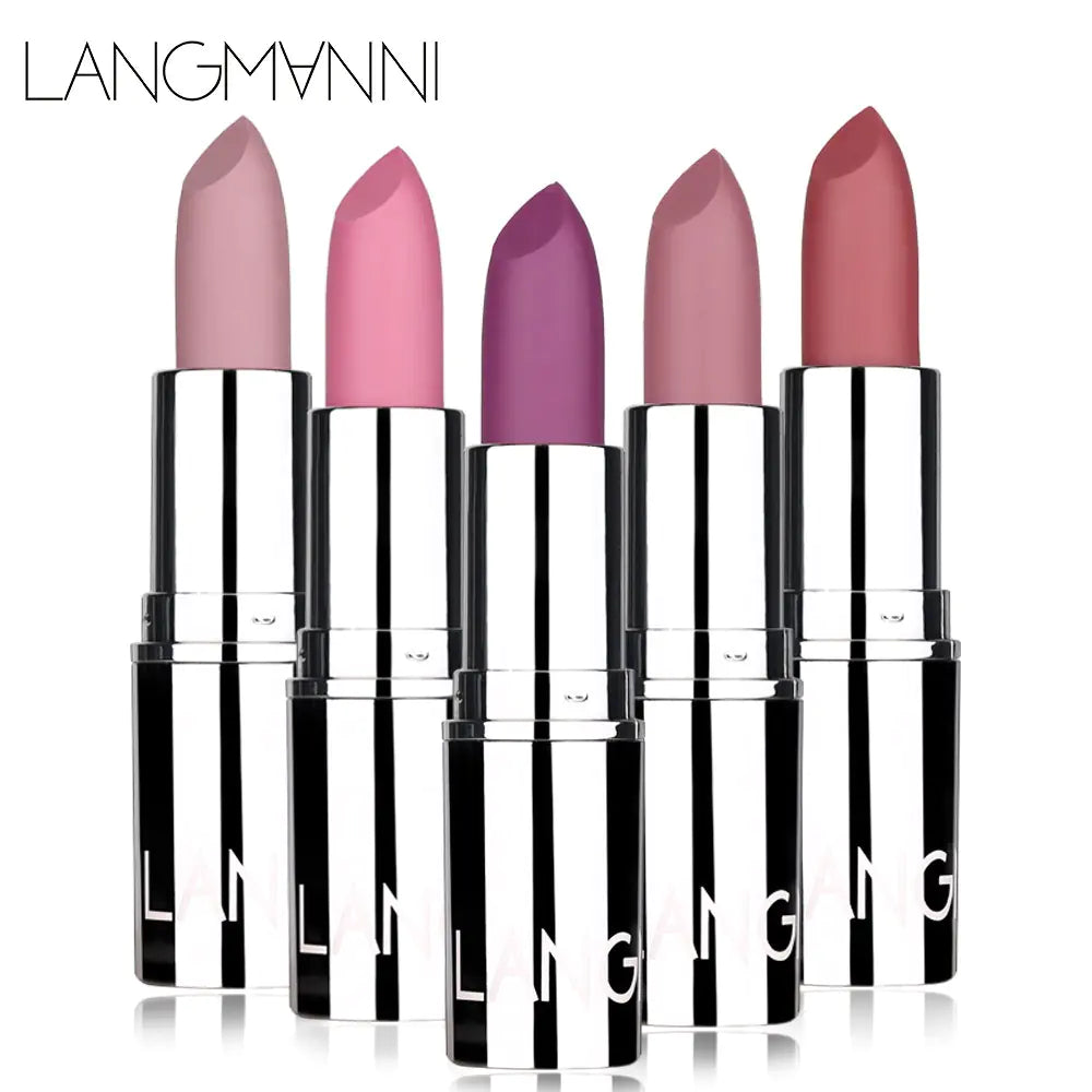 Silver Matte Lipstick - 8 Colors, Non-Stick Cup