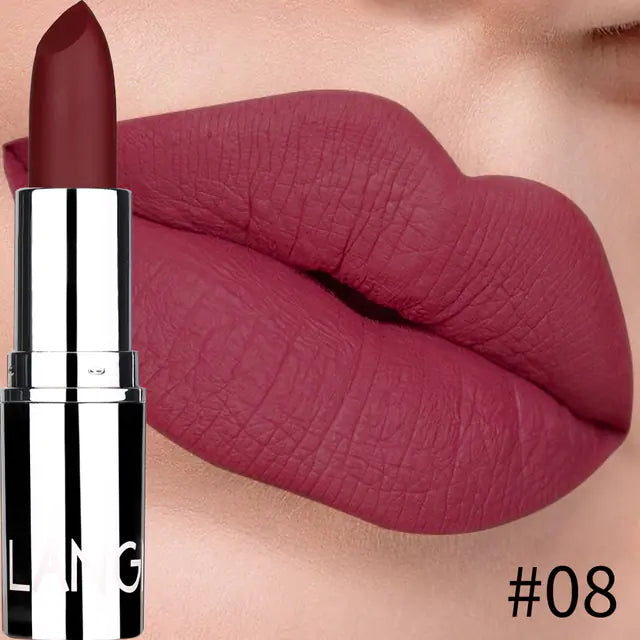 Silver Matte Lipstick - 8 Colors, Non-Stick Cup